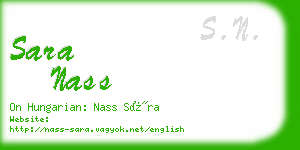 sara nass business card